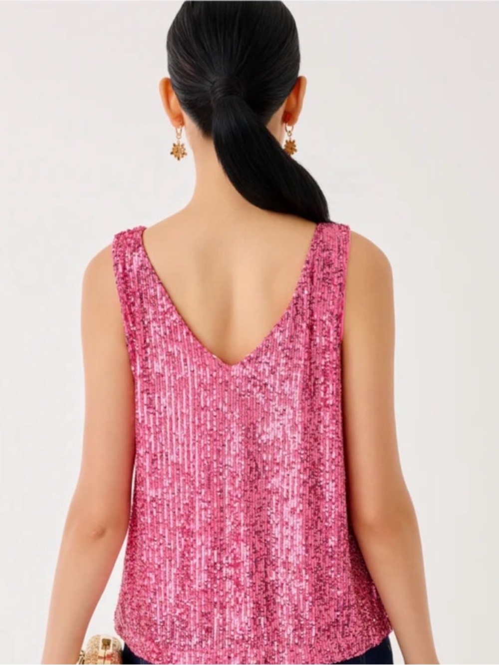 NWT Lilly Pulitzer Jaret Sequin Knit Top Sun Shell Pink S - Picture 4 of 5